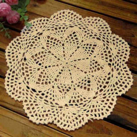Handmade Crochet Round Cotton Lace Table Placemats Doilies Value Pack 最適な材料