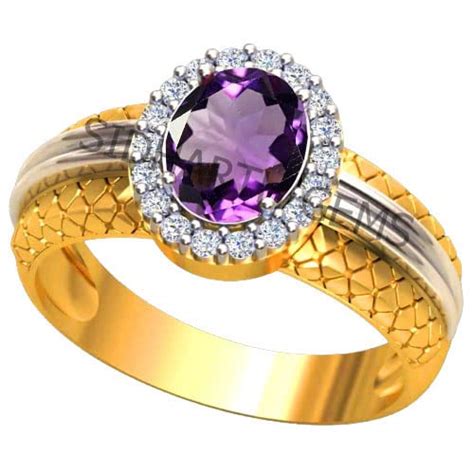 Buy AKSHITA GEMS 13.25 Ratti Gemstone Amethyst Adjustable Gold Plated ...