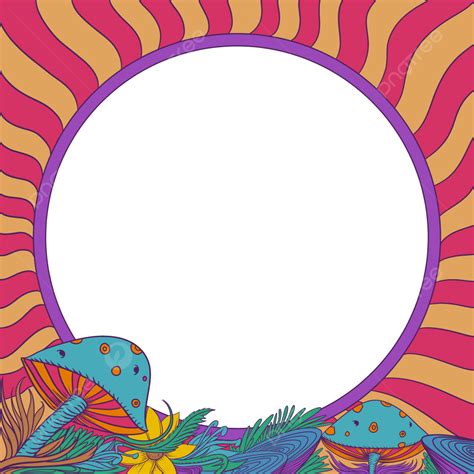 Pop Psychedelic Border Art Hand Drawing Illustration, Border Art ...