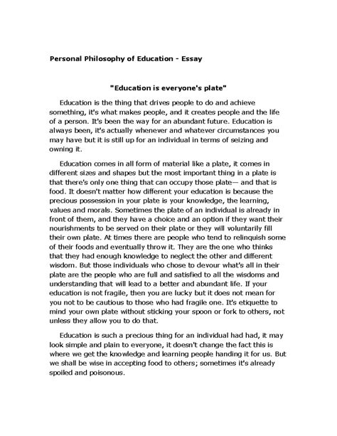 Personal Philosophy Examples at Savannah Derrington blog