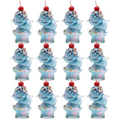 Buy Vikko Dessert Bowls, Set of 12 Decorative Glass Ice Cream Cups, 5.5 ...