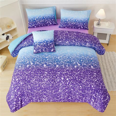Amazon.com: PERFEMET Purple Girls Twin Bedding Set - 6 Pieces Comforter ...