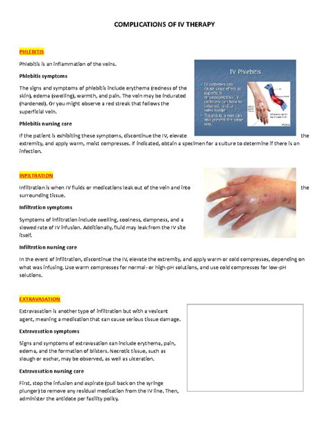 Infiltration Vs Phlebitis