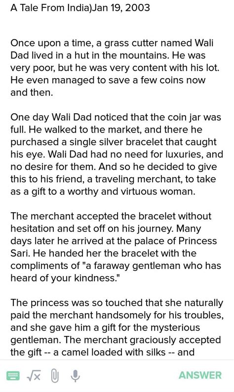 Describe the character of the merchant in the story of wali dad ...