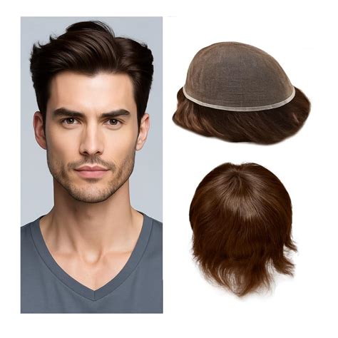 Glorious Hub Full Lace Men's Toupee 8x6– Handcrafted with 100% European ...