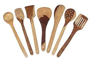 Buy Natural Wooden Spurtles Spoons Cooking Utensils Set Flip Spatula ...