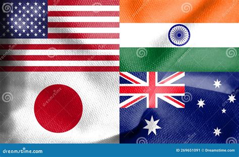 Japan,australia,us And India Flags In Golden Shield On World Map Background Royalty-Free ...