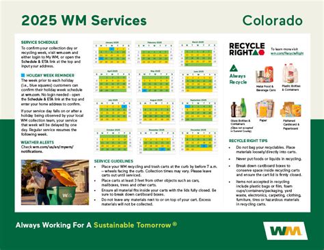 Waste Management Calendar - Wheatlands Metropolitan District