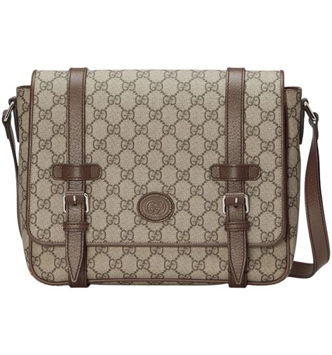 GUCCI NEO VINTAGE MESSENGER GG SUPREME BEIGE/EBONY