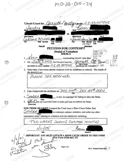 Maryland Petition For Contempt | US Legal Forms