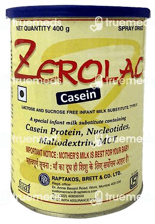 Zerolac Casein Powder 400 Gm - Uses, Side Effects, Dosage, Price | Truemeds