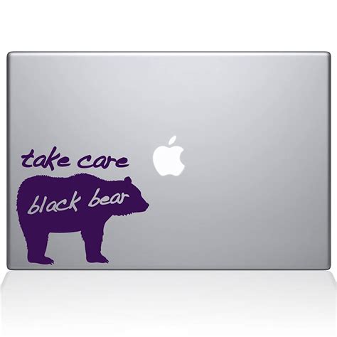 The Decal Guru Take Care Black Bear MacBook Decal Vinyl Sticker - 13 ...