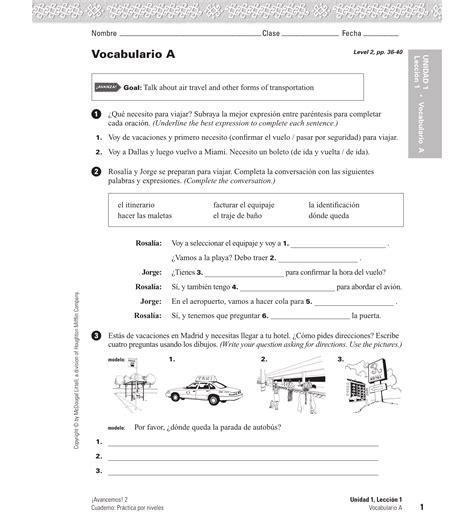 ⭐ ️ Unlocking Avancemos 2 Workbook Answers: Unidad 4 Solutions ...