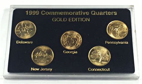1999 24K Gold Layered Statehood Commemorative Quarters Collection*In ...