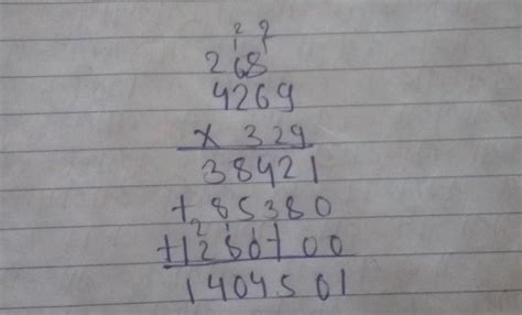 4269×329 multiplication with steps - Brainly.in