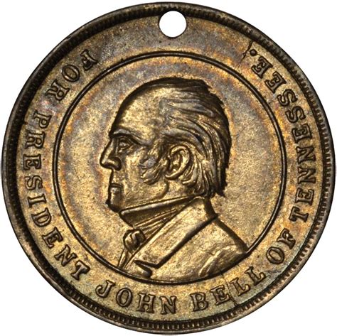 1860 John Bell. DeWitt-JBELL 1860-11. Fuld 509B/510B. Brass. 21.6 mm ...