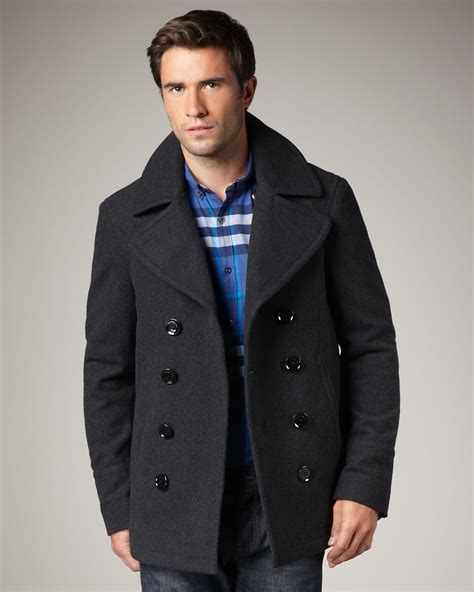 Grey Pea Coat Outfit Mens at Kara Torres blog