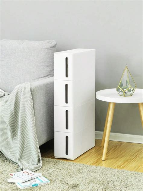 SONGMICS Storage Tower On Wheels, Narrow Kitchen Column, Plastic Shelf ...