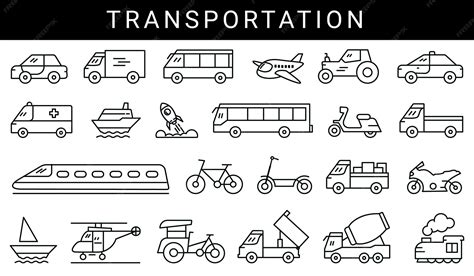 Premium Vector | A collection of different transportation icons ...