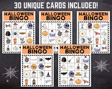 Halloween BINGO Game for Kids and Adults Halloween Printable - Etsy