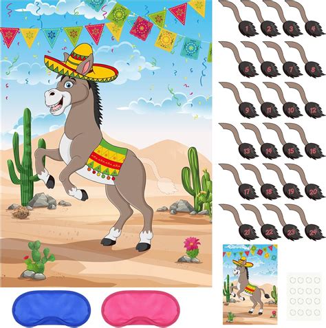 PLULON Pin the Tail on the Donkey Birthday Game with India | Ubuy