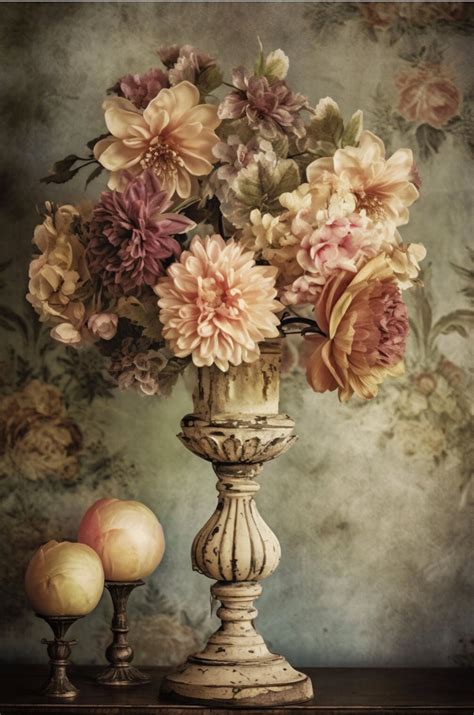 Vintage Flower Painting Printable Wall Art | Wall Art | Antique Art ...