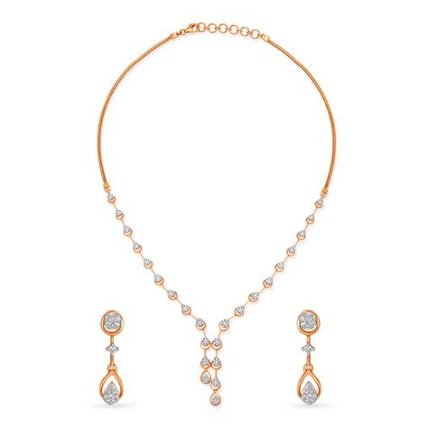 Glistening Rose Gold and Diamond Necklace Set