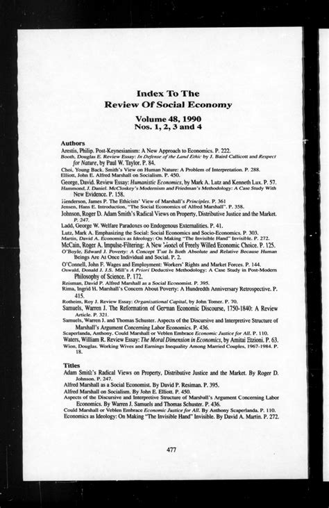 Review of Social Economy 1990: Vol 48 Index : Free Download, Borrow, and Streaming : Internet ...