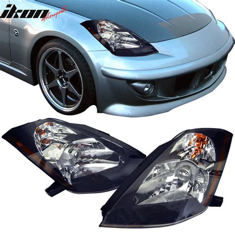 Ikon Motorsports Compatible with 03-06 Nissan 350Z JDM Black Projector Headlights - Walmart.com