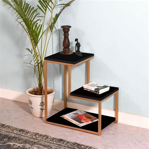 FURNIFOX 3 Tier Sofa Side Table, Modern Coffee Table Nightstands with ...