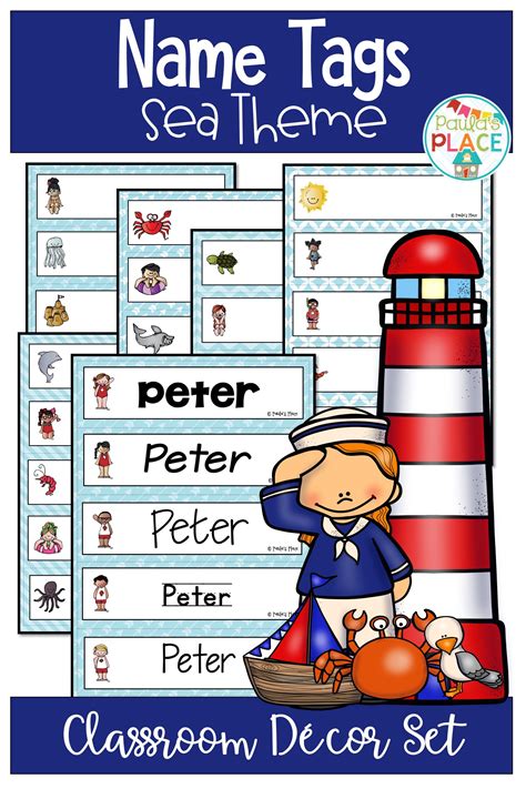 Editable Name Tags Sea Theme | Name tags, Sea theme, Names