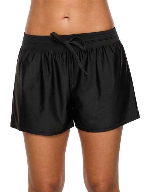 Women Swimming Shorts Bottom Strappy Swimwear Boy Shorts Swim Trunks ...