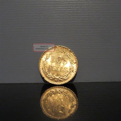 Mexico 1945 Dos Peso Gold Coin 1. 6g 13mm 90 Gold