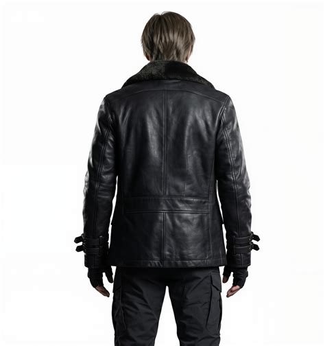 Leon S Kennedy RE9 Jacket, Leon Requiem Black Leather Jacket, Resident Evil Inspired Cosplay ...