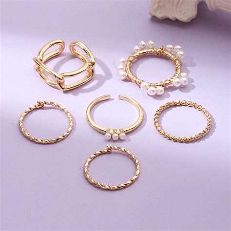 Set Of 6 Vortex Vogue Rings | Salty – Salty Accessories