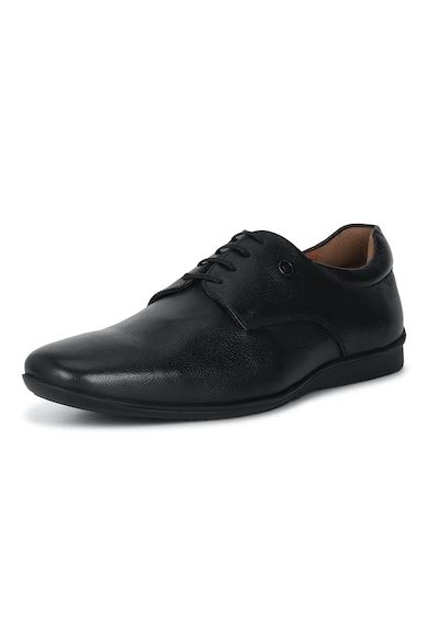 Buy Men Black Leather Derby Shoes Online - 676958 | Louis Philippe