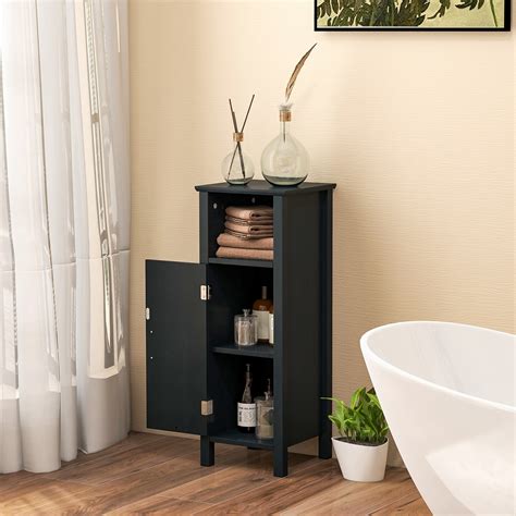 Freestanding MDF Floor Cabinet with Adjustable Shelf and 2-Tier Storage ...