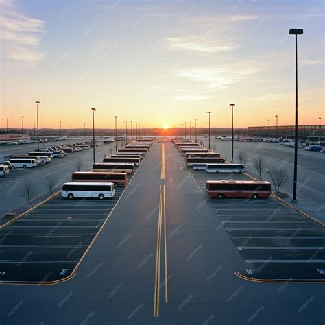 An airport parking lot with longterm parking areas and shuttle buses ...