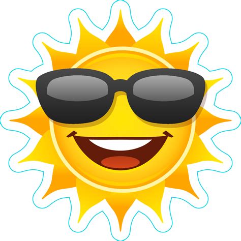 Smiling Sun With Sunglasses Sticker