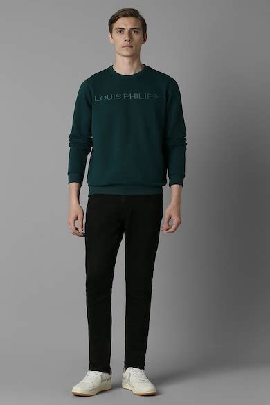 Buy Men Casual Green Embroidered Sweatshirt Online - 39692097 | Louis ...