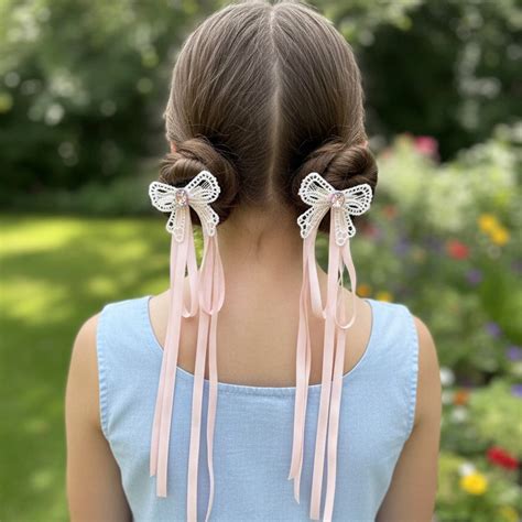 Dazzling Ribbon Side Clips with stud (Pink) – Bella Luxe