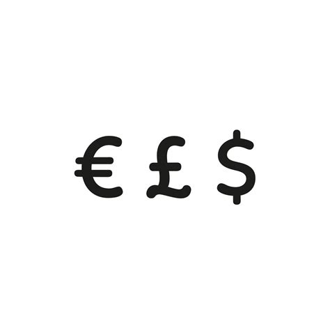 Signs, icons of three main currencies. Dollar, euro and pounds, vector illustration. 10536980 ...