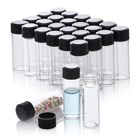 Amazon.com: creahub 100 Pack 4ml Glass Vials with Screw Caps, Clear Liquid 4ml Sample Vials with ...