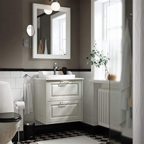 RUTSJÖN semi-recessed wash-basin w watr trp, white, 50x44 cm (195/8x171 ...