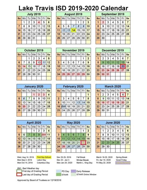 Lake Travis Isd Calendar 202425 - Printable Calendars AT A GLANCE