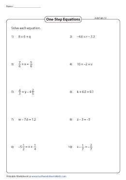 Image result for Worksheets Two-Step Equations Addition and Subtraction