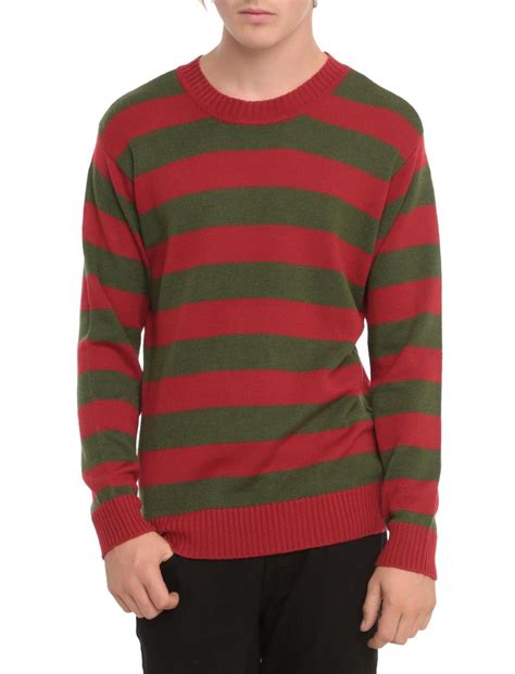 Horror Red & Green Stripe Sweater | Hot Topic