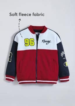 Shop Online Colorblock Fleece Varsity Jacket at ₹899