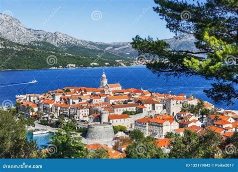 View of the Korcula Town, Korcula Island, Dalmatia, Croatia Stock Photo ...