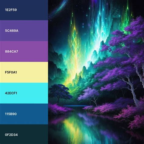 Purple and Green Fantasy Forest in 2025 | Color palette bright, Color ...